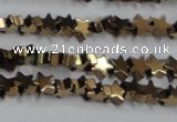 CHE939 15.5 inches 4mm star plated hematite beads wholesale