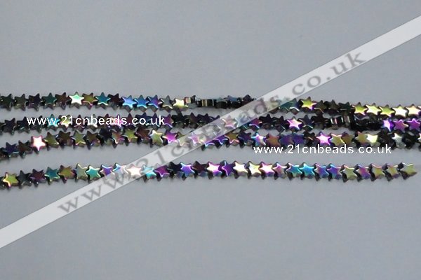 CHE940 15.5 inches 4mm star plated hematite beads wholesale