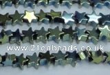 CHE941 15.5 inches 4mm star plated hematite beads wholesale