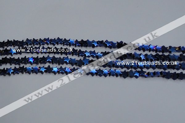 CHE942 15.5 inches 4mm star plated hematite beads wholesale