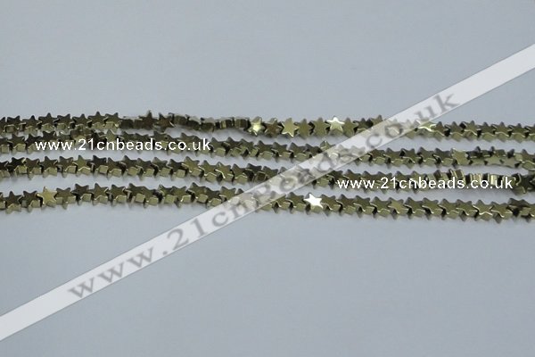 CHE946 15.5 inches 6mm star plated hematite beads wholesale