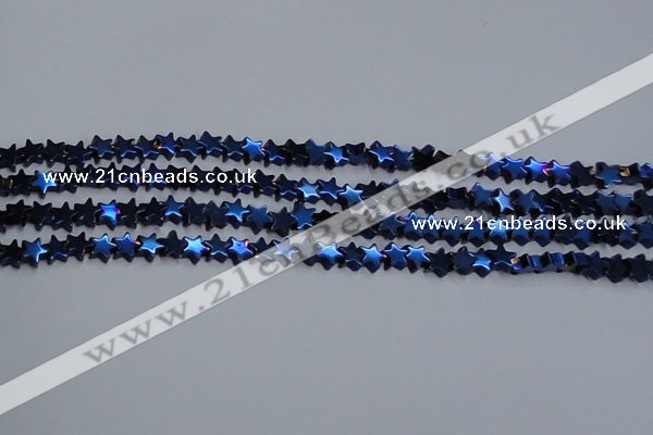 CHE951 15.5 inches 6mm star plated hematite beads wholesale