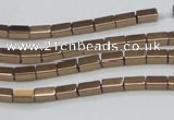 CHE955 15.5 inches 2*4mm cuboid plated hematite beads wholesale