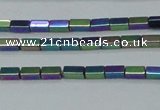 CHE958 15.5 inches 2*4mm cuboid plated hematite beads wholesale