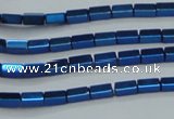 CHE959 15.5 inches 2*4mm cuboid plated hematite beads wholesale