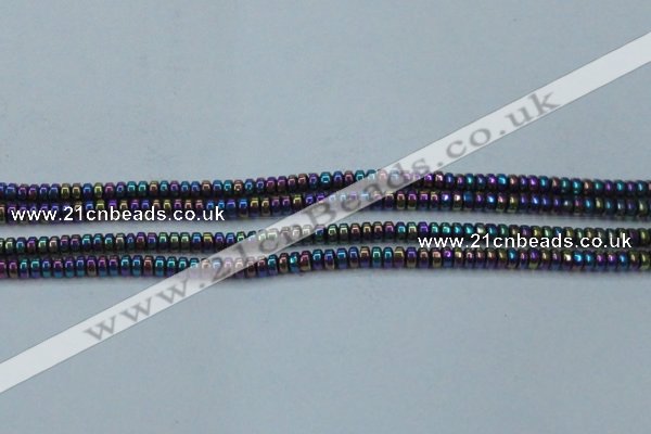 CHE963 15.5 inches 1.5*3mm rondelle plated hematite beads wholesale