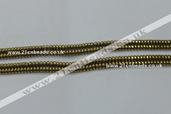 CHE968 15.5 inches 2*4mm rondelle plated hematite beads wholesale