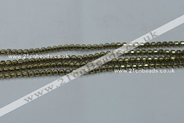CHE974 15.5 inches 4*4mm plated hematite beads wholesale