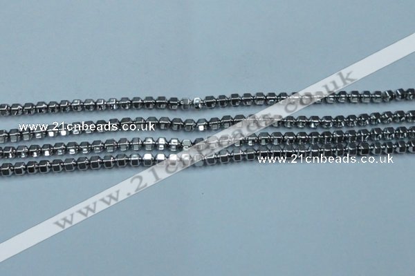 CHE981 15.5 inches 4*4mm plated hematite beads wholesale