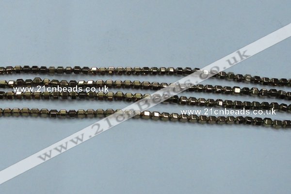 CHE984 15.5 inches 4*4mm plated hematite beads wholesale