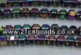 CHE985 15.5 inches 4*4mm plated hematite beads wholesale