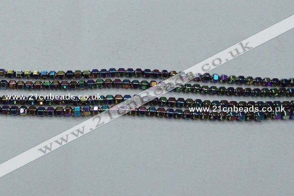 CHE985 15.5 inches 4*4mm plated hematite beads wholesale