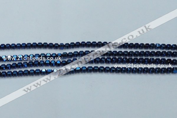 CHE987 15.5 inches 4*4mm plated hematite beads wholesale