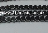 CHE990 15.5 inches 4*4mm heart hematite beads wholesale