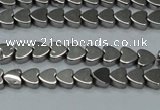 CHE991 15.5 inches 4*4mm heart plated hematite beads wholesale