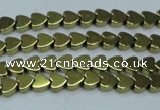 CHE992 15.5 inches 4*4mm heart plated hematite beads wholesale