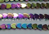 CHE995 15.5 inches 4*4mm heart plated hematite beads wholesale