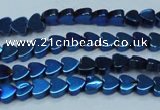 CHE996 15.5 inches 4*4mm heart plated hematite beads wholesale