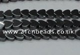 CHE998 15.5 inches 6*6mm heart hematite beads wholesale