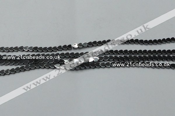 CHE998 15.5 inches 6*6mm heart hematite beads wholesale