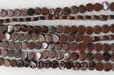 CHG105 15.5 inches 6mm flat heart mahogany obsidian beads wholesale