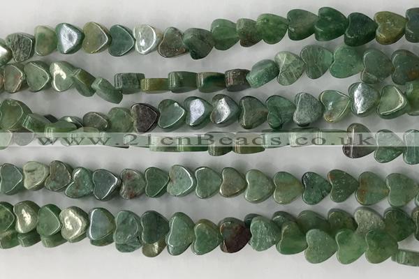 CHG107 15.5 inches 6mm flat heart jasper gemstone beads wholesale