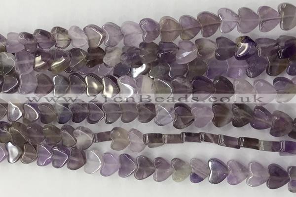 CHG118 15.5 inches 6mm flat heart fluorite gemstone beads wholesale