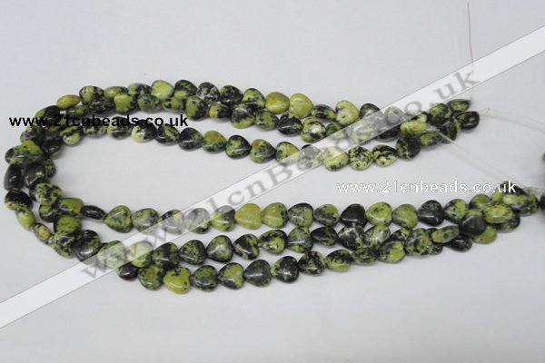 CHG12 15.5 inches 10*10mm heart yellow turquoise beads wholesale