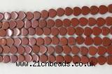 CHG121 15.5 inches 8mm flat heart red jasper beads wholesale