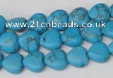 CHG15 15.5 inches 10*10mm heart turquoise gemstone beads wholesale