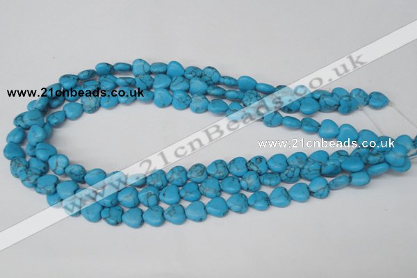 CHG15 15.5 inches 10*10mm heart turquoise gemstone beads wholesale