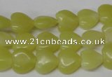 CHG16 15.5 inches 10*10mm heart lemon jade gemstone beads wholesale