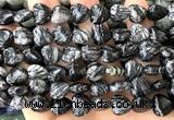 CHG161 15 inches 12mm heart black water jasper beads wholesale