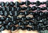 CHG162 15 inches 12mm heart black agate beads wholesale