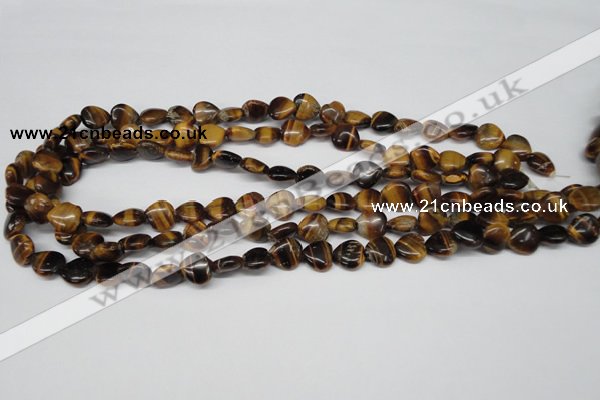 CHG20 15.5 inches 10*10mm heart yellow tiger eye beads wholesale