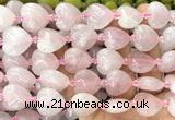 CHG201 15 inches 20mm heart rose quartz beads wholesale