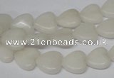 CHG23 15.5 inches 10*10mm heart white jade gemstone beads wholesale