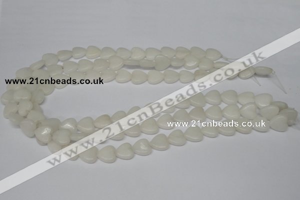 CHG23 15.5 inches 10*10mm heart white jade gemstone beads wholesale