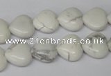 CHG32 15.5 inches 12*12mm heart white howlite turquoise beads wholesale