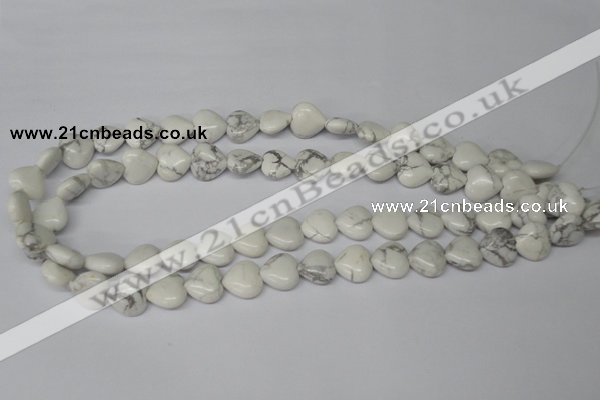 CHG32 15.5 inches 12*12mm heart white howlite turquoise beads wholesale