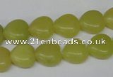 CHG33 15.5 inches 12*12mm heart olive jade gemstone beads wholesale