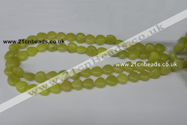 CHG33 15.5 inches 12*12mm heart olive jade gemstone beads wholesale