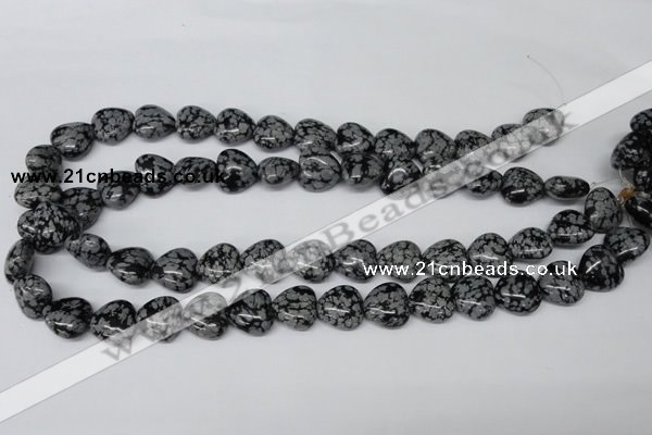 CHG37 15.5 inches 12*12mm heart snowflake obsidian beads wholesale