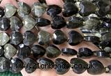 CHG377 15 inches 14mm faceted heart golden obsidian beads