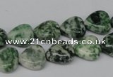 CHG38 15.5 inches 12*12mm heart green spot jasper beads wholesale