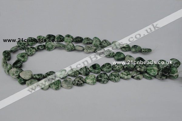 CHG38 15.5 inches 12*12mm heart green spot jasper beads wholesale