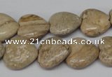 CHG41 15.5 inches 14*14mm heart picture jasper beads wholesale