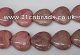 CHG42 15.5 inches 14*14mm heart rhodochrosite beads wholesale