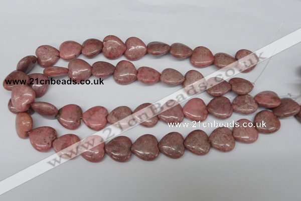 CHG42 15.5 inches 14*14mm heart rhodochrosite beads wholesale