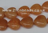 CHG47 15.5 inches 14*14mm heart red aventurine beads wholesale